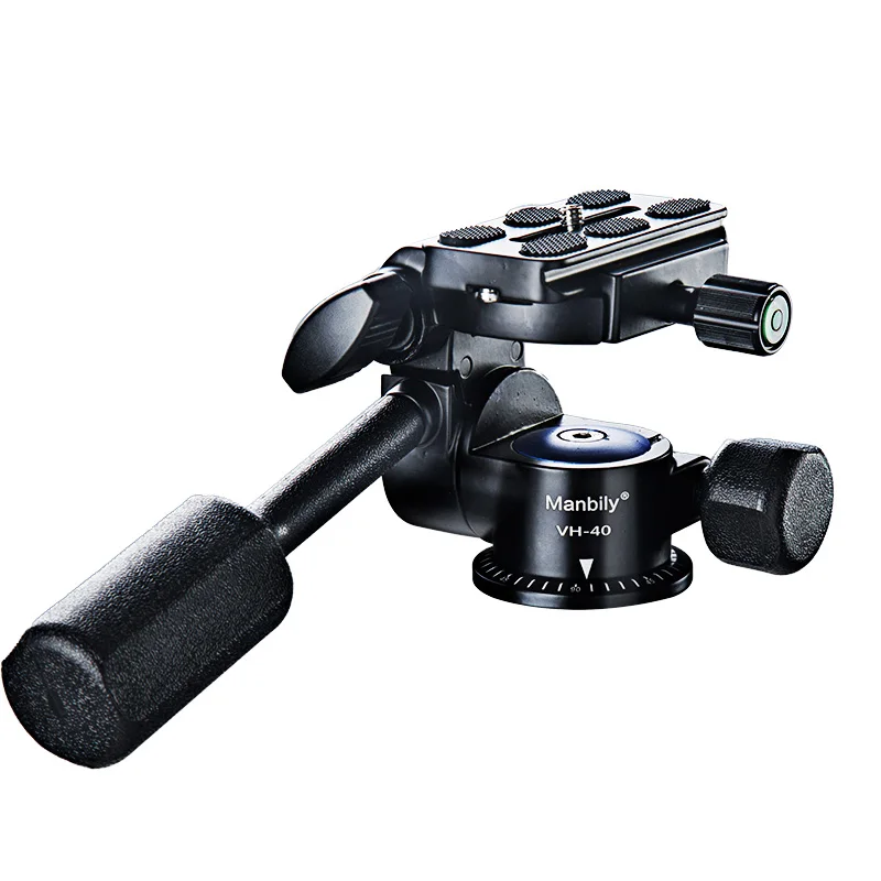 Manbily Photographic Equipment VH-40 Aluminum Alloy Video Tripod Ball Head 3-way Fluid Head