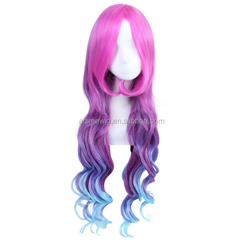 Wholesale LOL Wig Cosplay 80cm Long Wave League of Legends Miss Fortune Cosplay Wig Synthetic Anime Heat Resistant Hair Wig