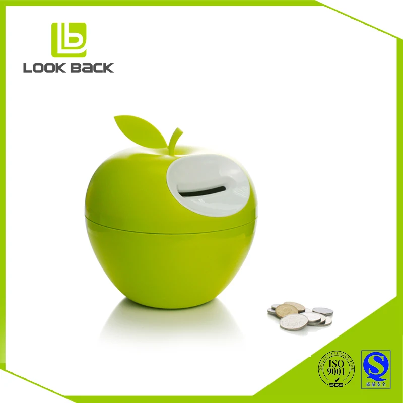 Fashionable round colorful plastic coin box piggy bank for adults