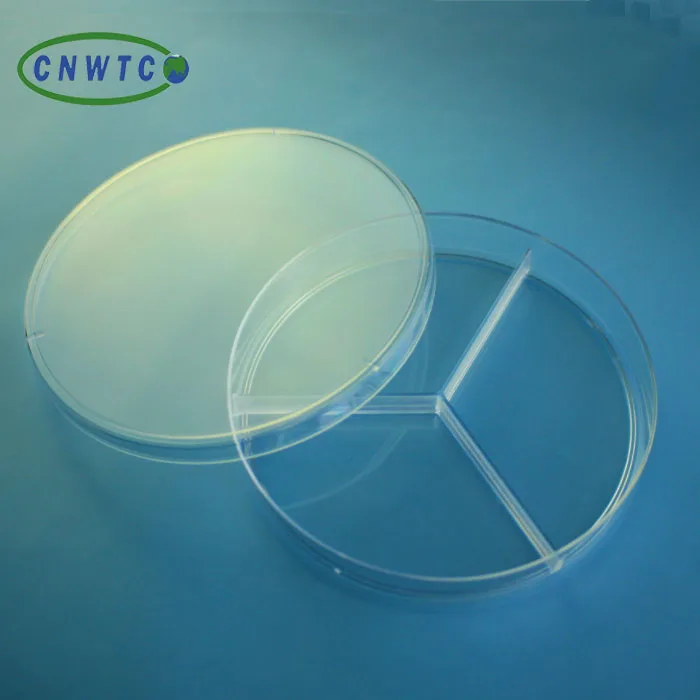 
Plastic Three Compartment Cell Dish Segmented 90x15mm Petri Dish 