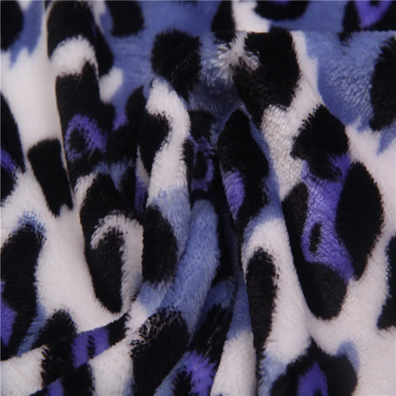 2021 Leopard pattern printing custom made cheap wholesale stretch flannel fabric