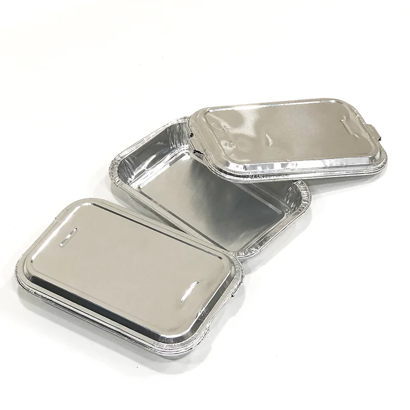 
Disposable rectangular food packing Airline aluminum foil container aluminum tray 