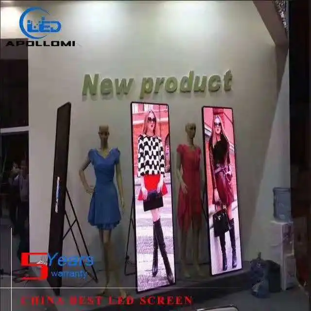 HD ultra thin indoor P2.5mm standing poster screen led display mirror screen