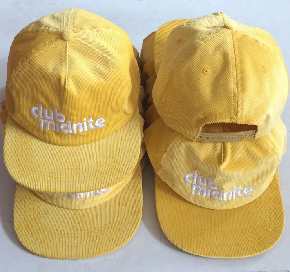 Custom Vintage Unstructured Red Corduroy Hats for Men Women Embroidered with Logo Corduroy Snapback Hat Kids