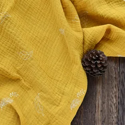 Combed pattern custom printed cotton muslin double gauze fabric for baby