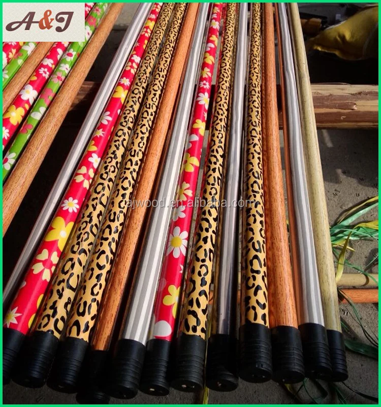 pvc coated wooden broomstick, wooden stick, wooden broom handle with plastic thread