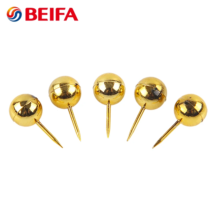 NP0003 Low Price Gold Plated Plastic Head Round Custom Push Decorative Thumb Tacks