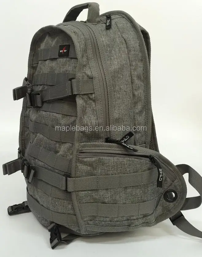 Custom canvas military tactical backpack skateboard bag with 2 board straps
