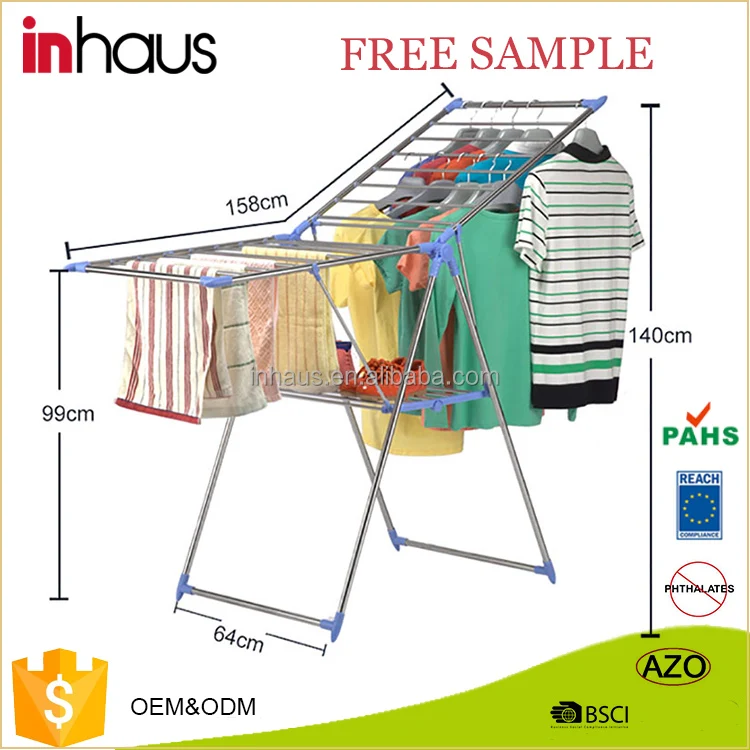 High quality stainless steel hanging clothes drying rack foldable clothes lines