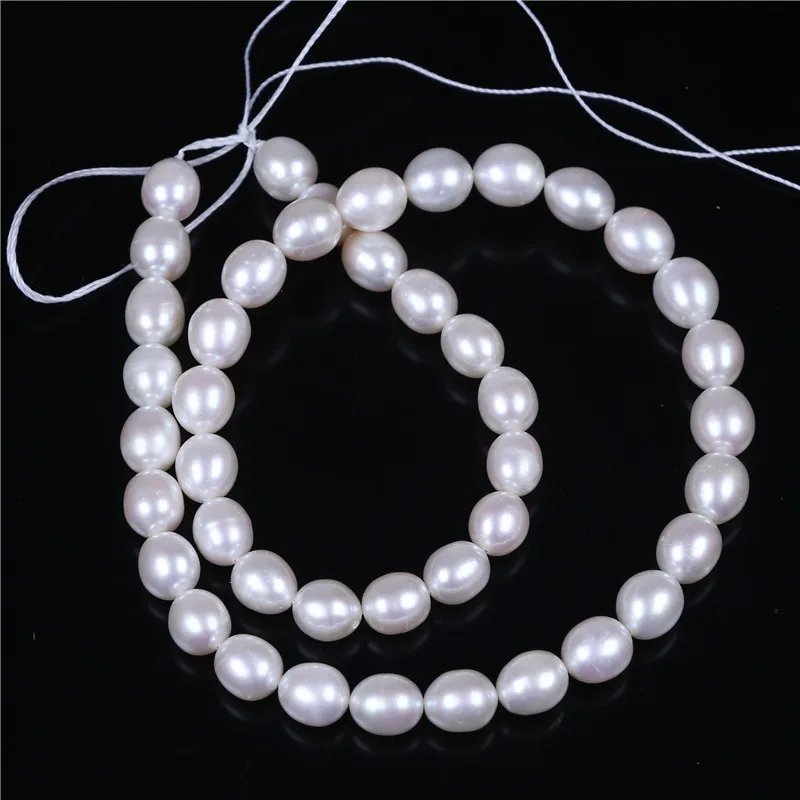 
AAA Grade High Quality 8-9mm Rice shape white freshwater pearl 16-inch strand 