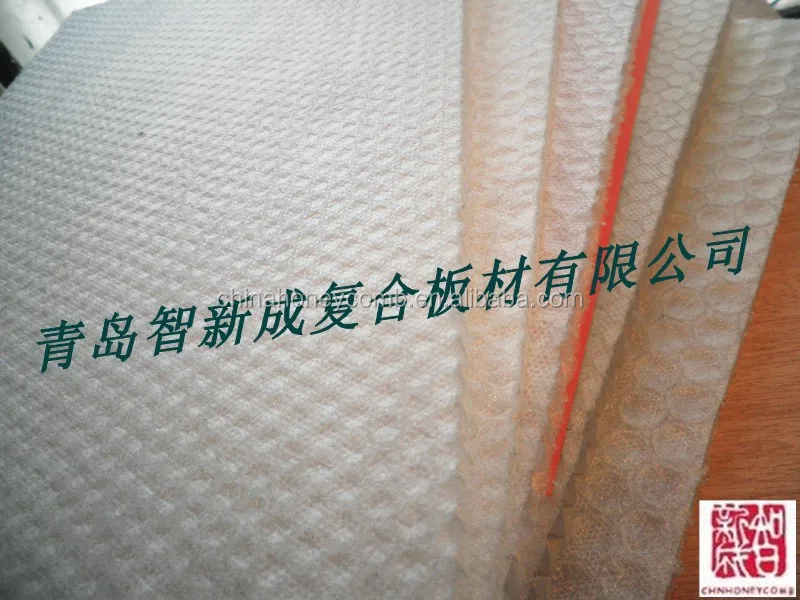 recyclable plastic honeycomb core in table of kitchen or bar marble counter