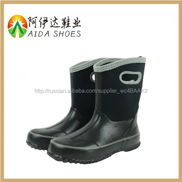 Baby black half neoprene rubber boots