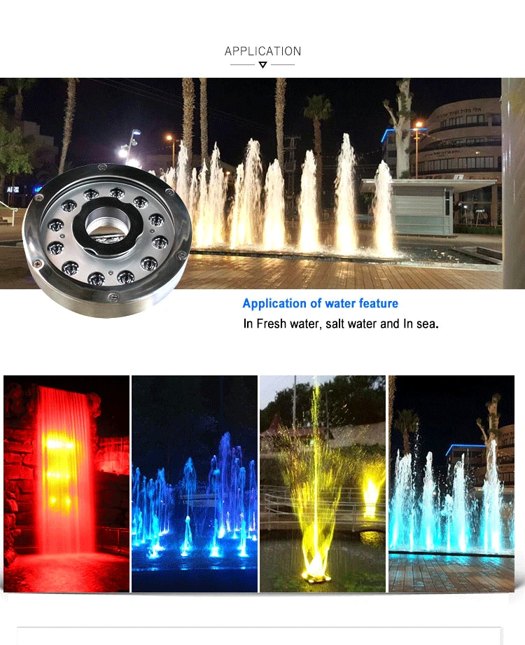 
316L stainless steel ip68 waterproof dmx submersible led fountain lighting 