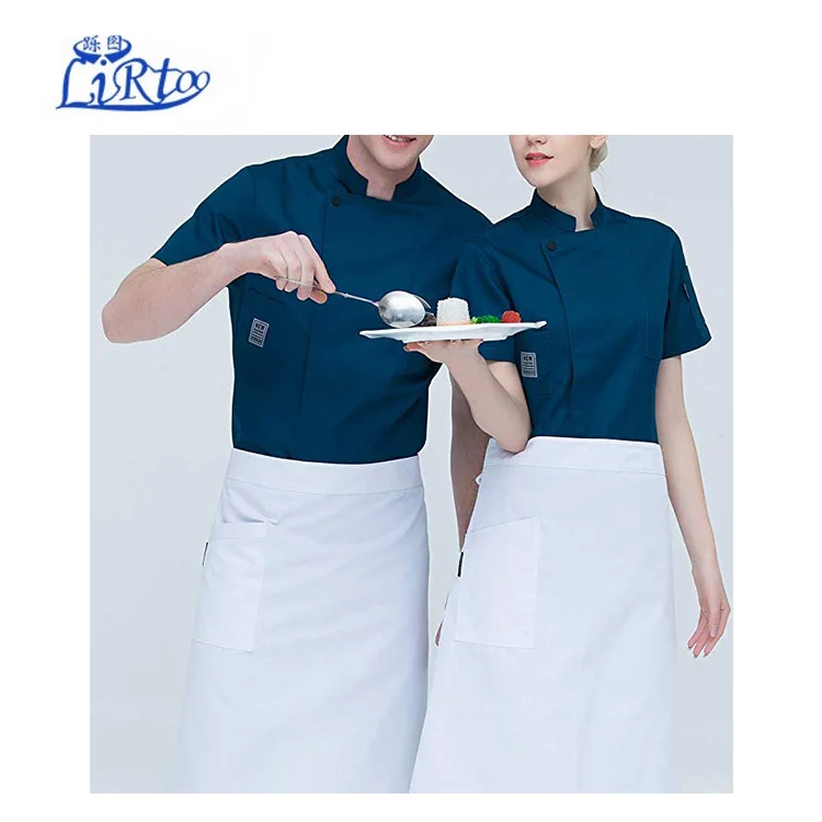 Мужская Женская куртка шеф-повара с коротким рукавом пальто униформа официанта для ресторана