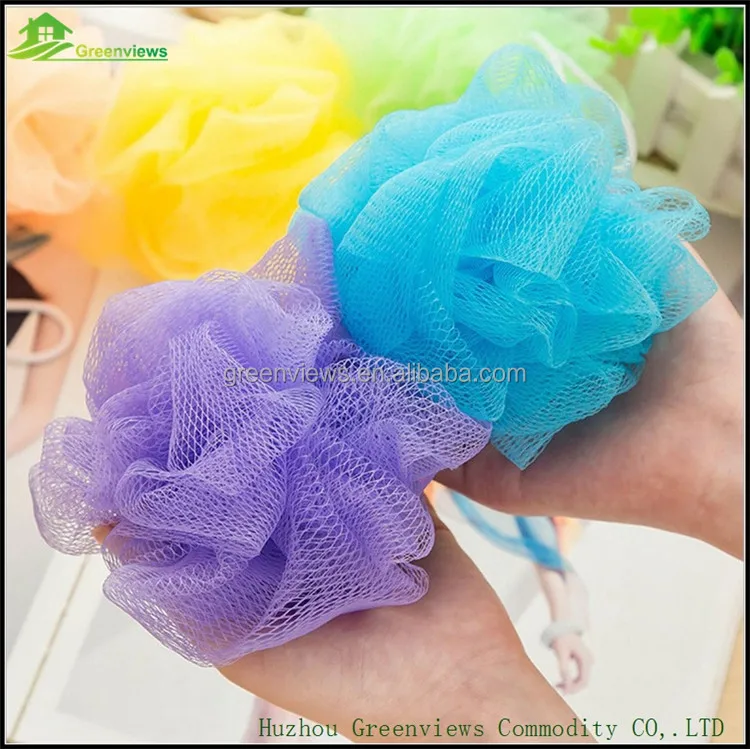 
 Alibaba, полиэтиленовый сетчатый спонж для ванны, спонж для ванны и душа с веревкой, отшелушивающий шар/цветок для тела  