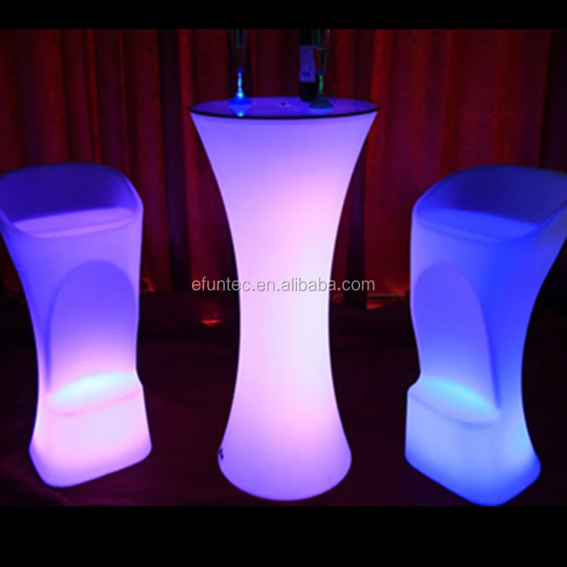 
remote control battery powered rgb color changing highboy PE/ acrylic led bar table 