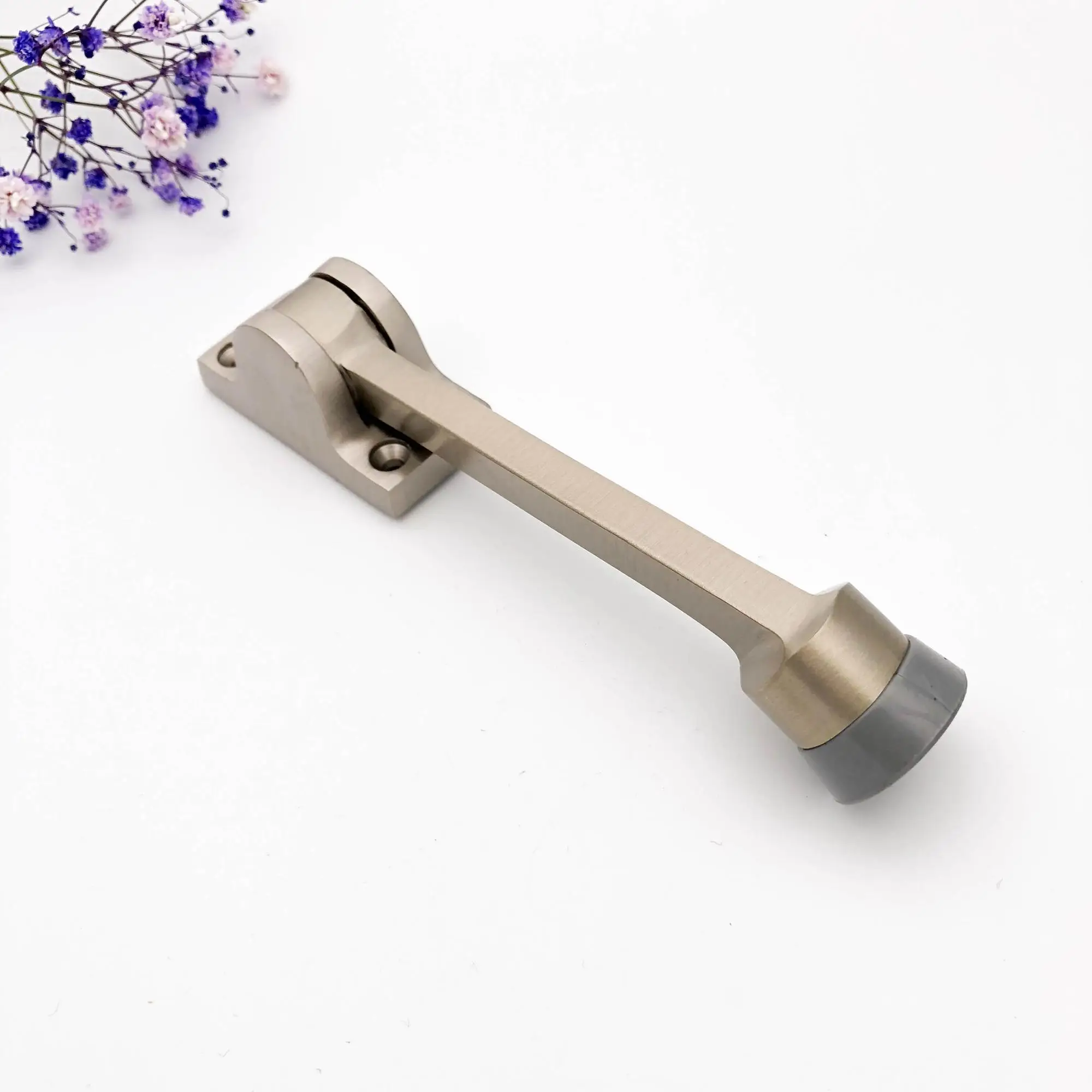 BRASSED KICK DOWN DOOR STOP STOPPER WITH SCREWS