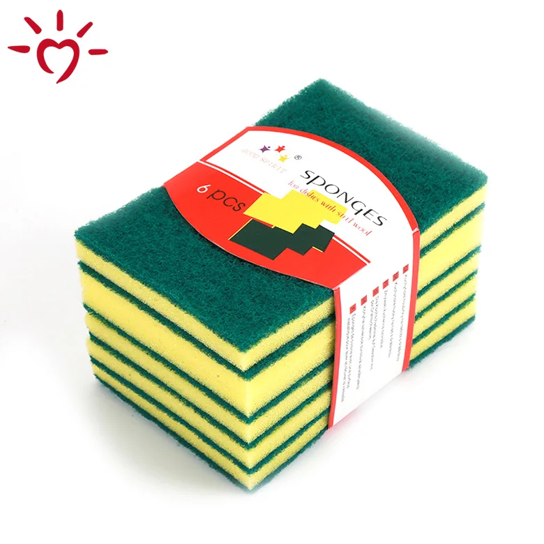 Colorful green kitchen dish scrubber sponge scouring pad scrub sponge