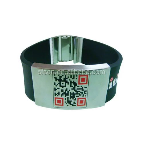 Custom printed QR code silicone wristbands/bracelets