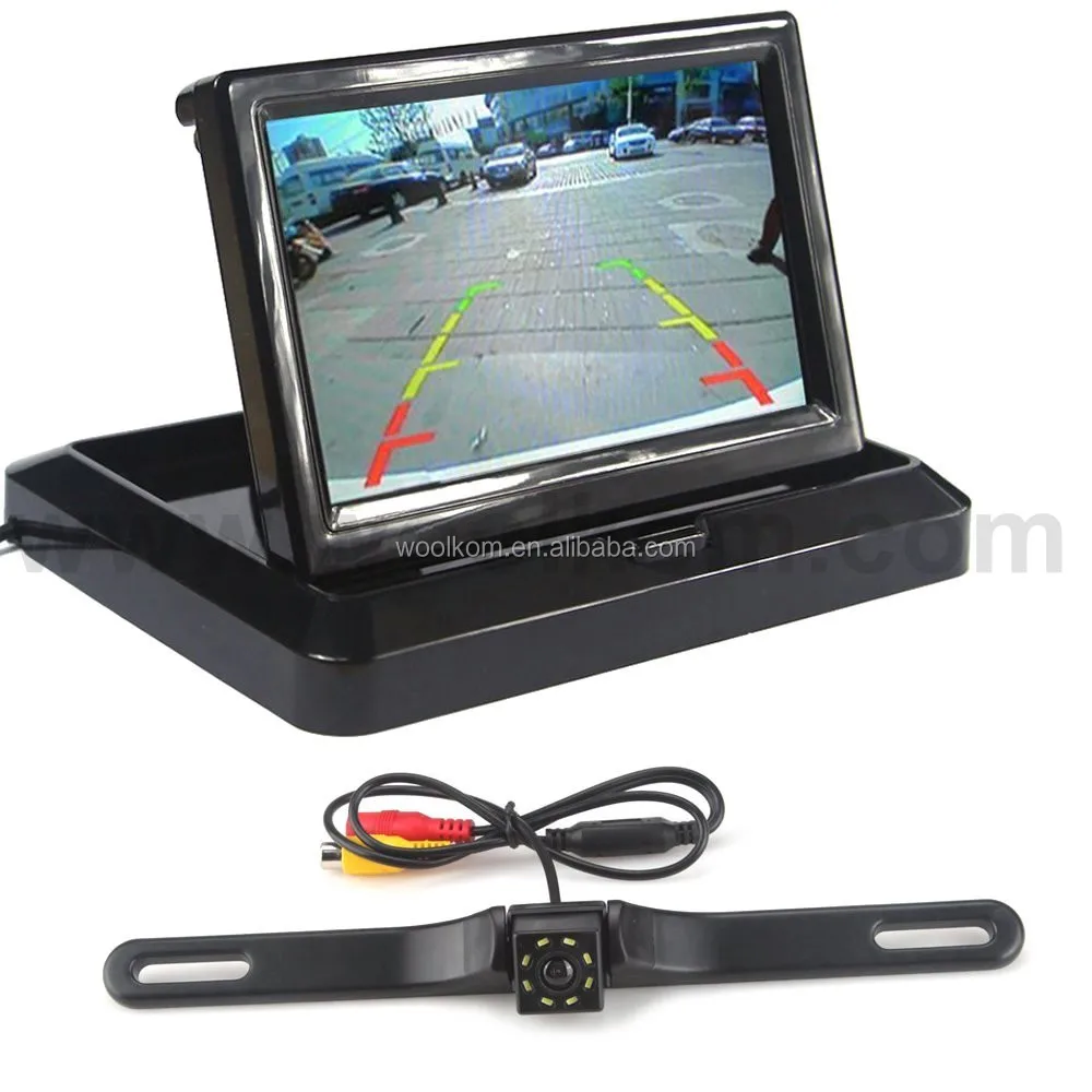 Support 12V 5.0 inch Foldable Car Monitor TFT LCD Display 1024*600 pixel Reverse Camera Parking System for Car Rearview Monitors