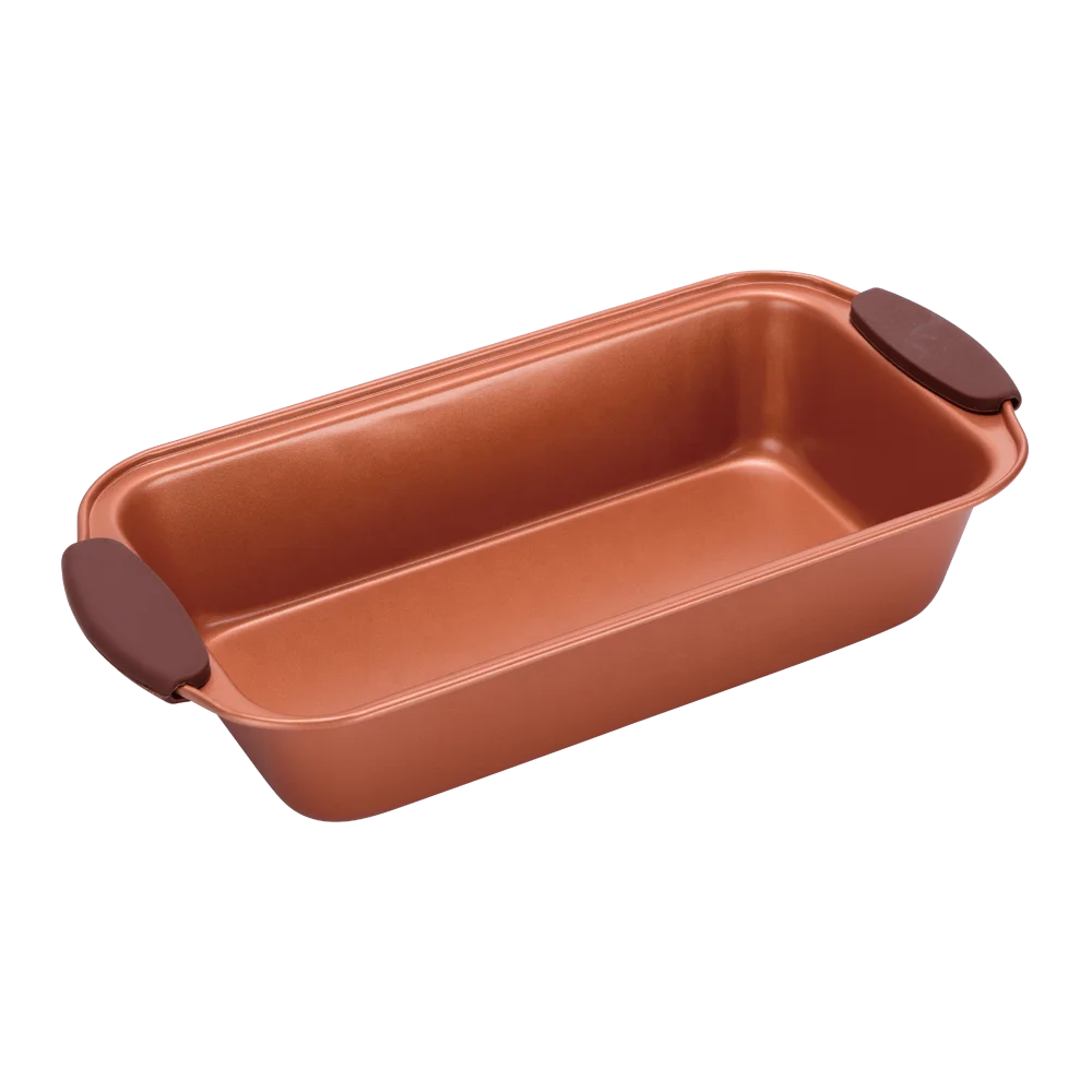 Baking dish bakeware sets with silicone handles and copper