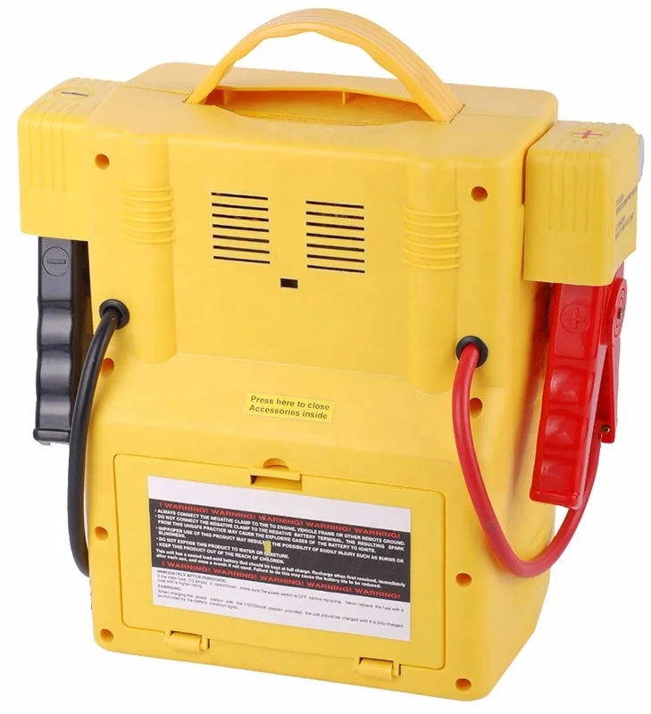 Vehicle emergency kit car battery jump starter power station with air compressor LED worklight and warning light