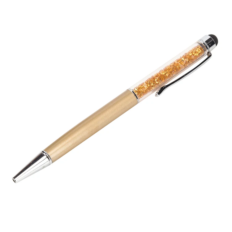 Promotional School Suppliers Stick Cheap Wholesale Ballpoint Ballpen Pen With Gems Touch Screen Pen Stylus