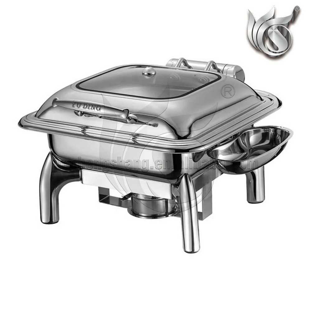 Hot Sale Commercial Food Warmers Ceramic Food Pan 9L Stainless Steel Decorative Fancy Chafing Dish Sets