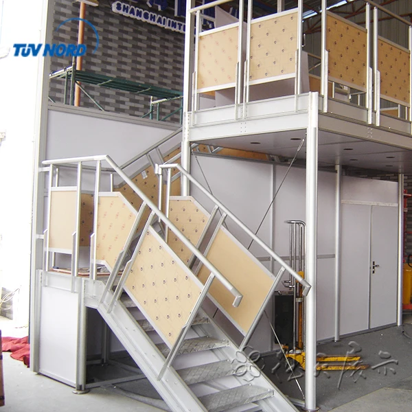 two levels booth double deck space trade show booth system with lamps and tv stand from Shanghai