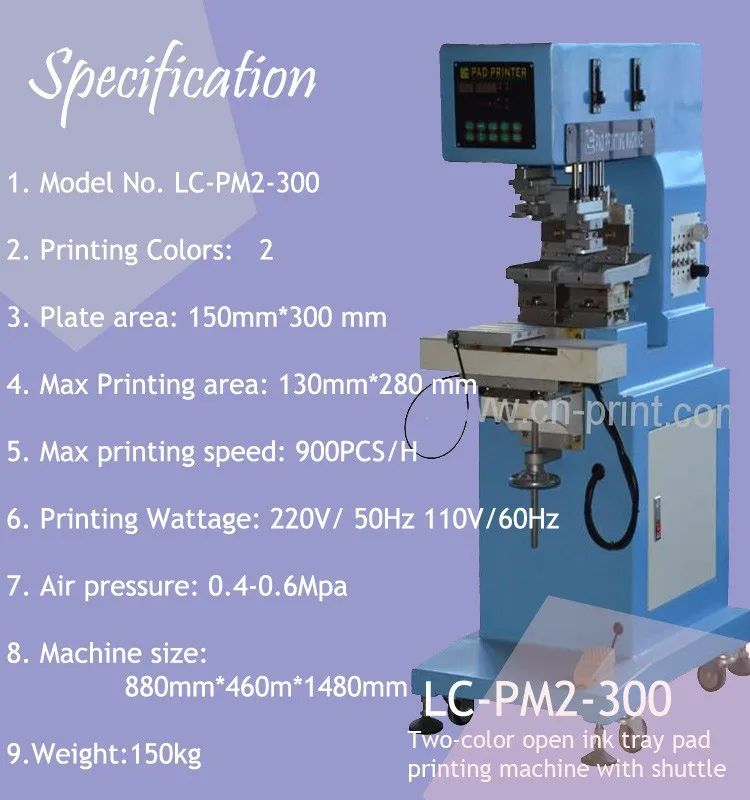 China lc brand double-color semi-automatic pad printing machines LC-PM2-300 large sale