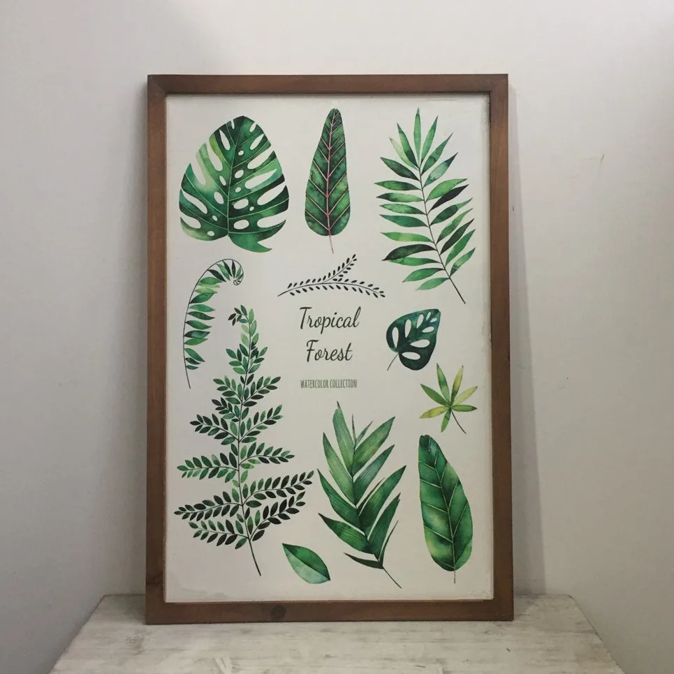 Vintage Herb and Spices Botanical Wood Framed Plaques, Primitive Country Farmhouse Home Decor Sign