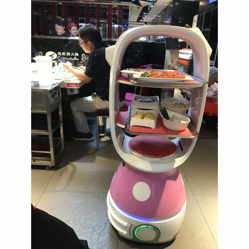 
2019Made In China Supplier Service Robot for restaurant delivery food service intelligent humanoid robot waiter 