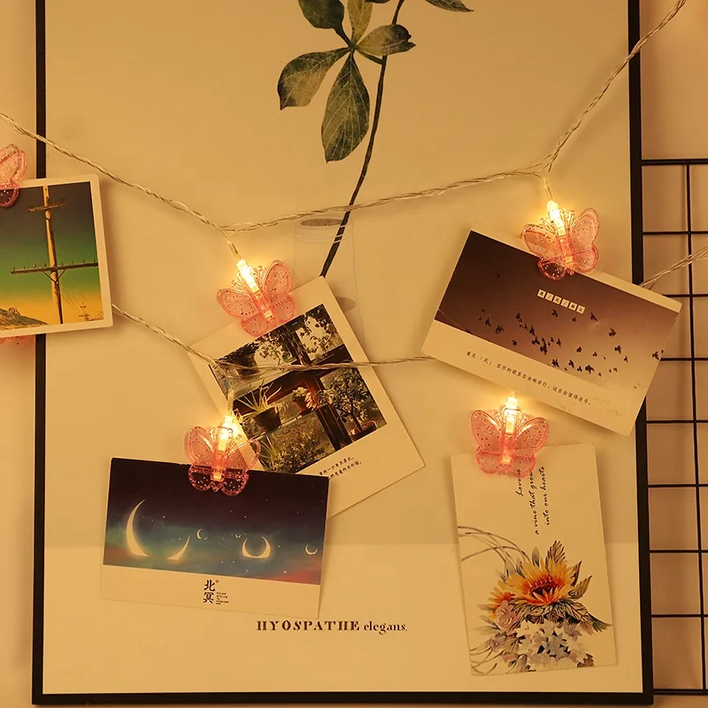 Photo Clips Decorative Lights String Holder for Christmas Tree Bedroom Wedding Party Hanging Photos Pictures Cards Memos