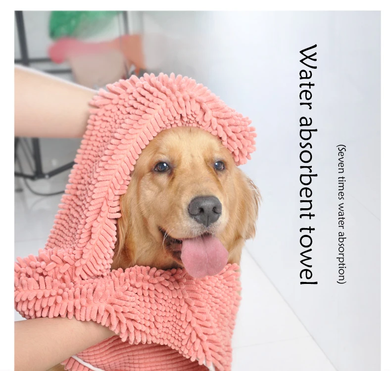 Soft Fiber Pet Wash Cloth Ultra Absorbent Bath Towel For Dog Cat Bathing supplies