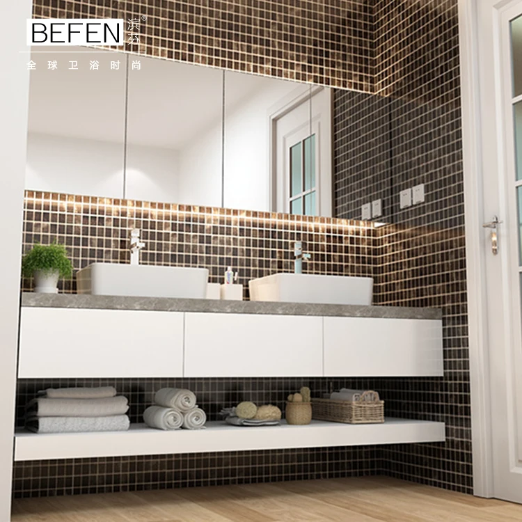 Новый дизайн, индивидуальное производство, полный комплект, настенный туалетный столик для ванной