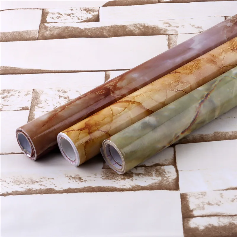 Wholesale wallpaper manufacturer marble grain printed adhesive wall paper wall stickers 3d wallpaper