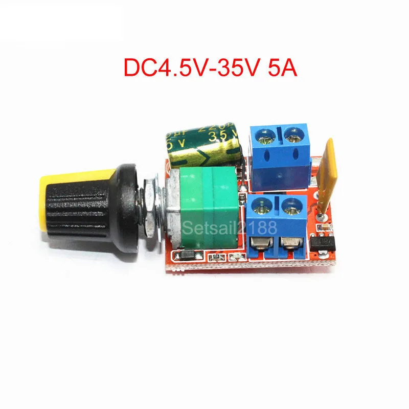 5A 90W Mini PWM DC Motor Speed control Controller switch Module LED Dimmer 6V 12V 24V 3V-35V