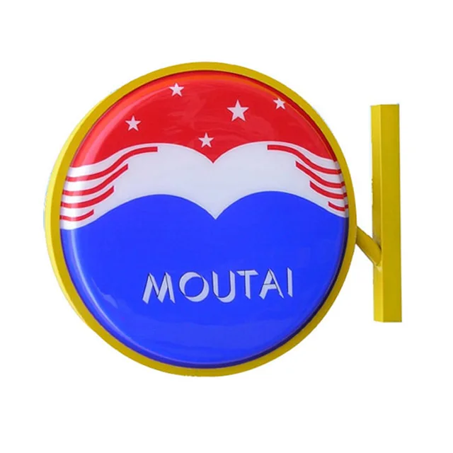 Aluminum Frame Lightbox Advertising 3d Logo Vacuum Forming Beer Round Scrolling LED Sign