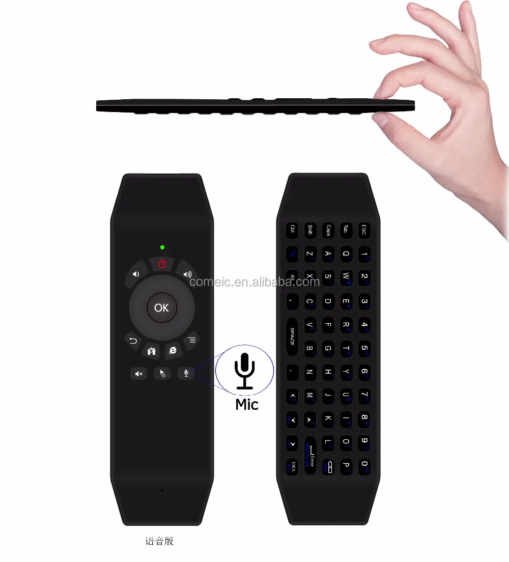 Smart tv box t5 with RF Air Mouse Remote control IR Learning IR Copy Function for Android TV box rechargeable remote control