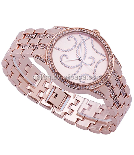 alibaba hot selling rose gold band good quality watch women