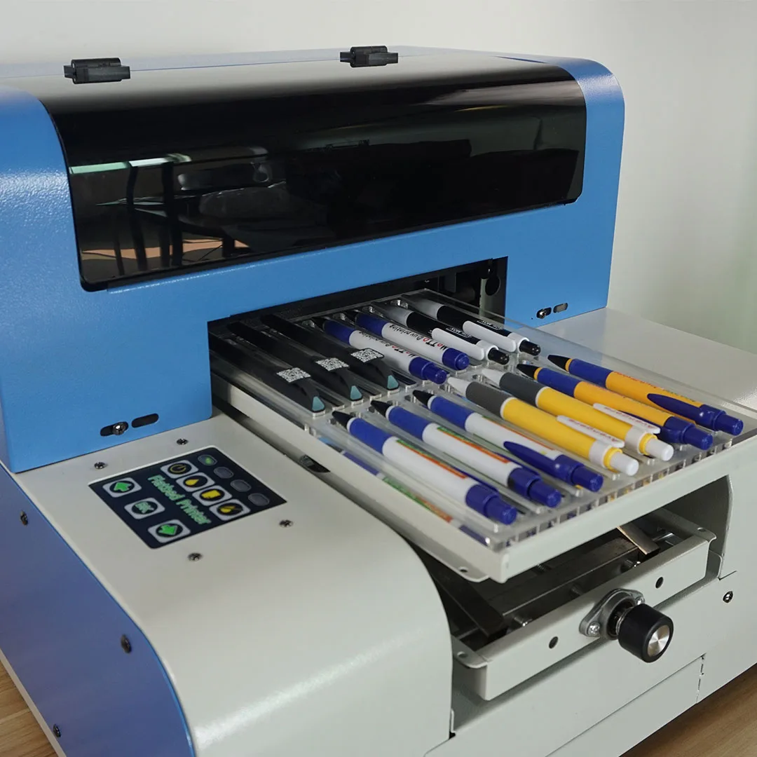 Height adjustable Pen and pencil printing machine A4 size uv flatbed printer