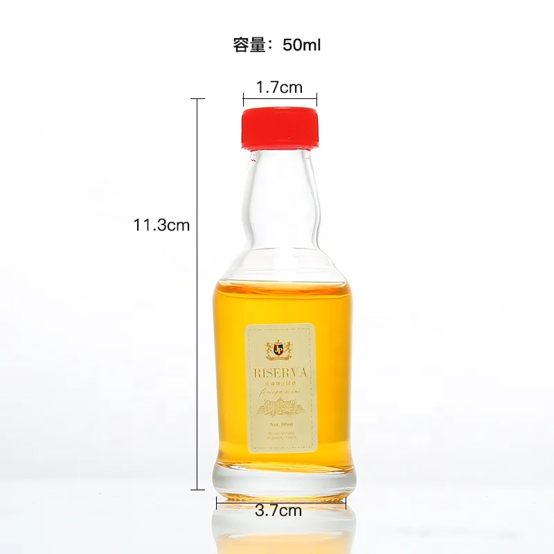 
2oz 50ml Mini Glass Bottle Alcohol Drink Liquor Wine Whisky Bottle With Screw Lid Miniature Bottle For Spirits 