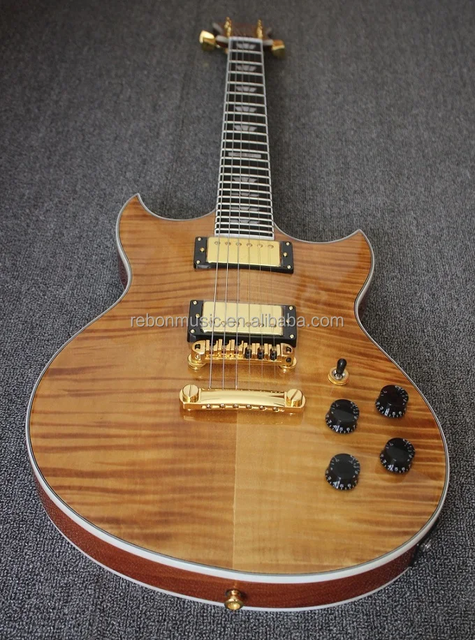 Weifang Rebon 6 String LP double cut flamed maple electric guitar