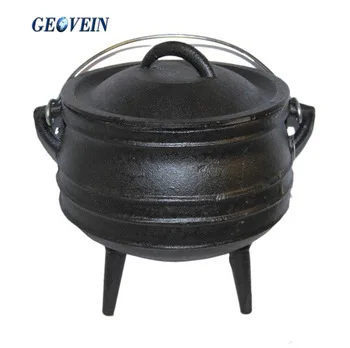 Traditional African Cast Iron Potjie Cauldron Pots Three Legs  Couldron