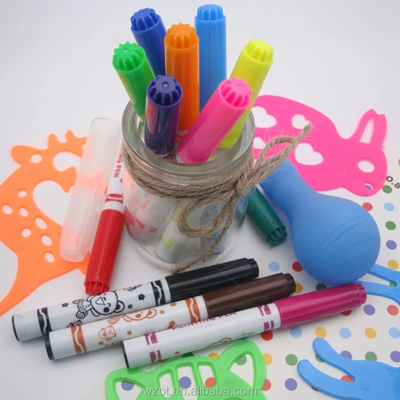 
12 Colors Water Color Pen For School High Quality School Supply Stationery Art Marker Pen Air Spray pen OT-658 