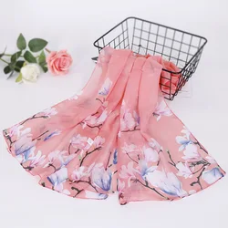 new korea style chiffon flower print scarf  head wrap hijab for women 0419043