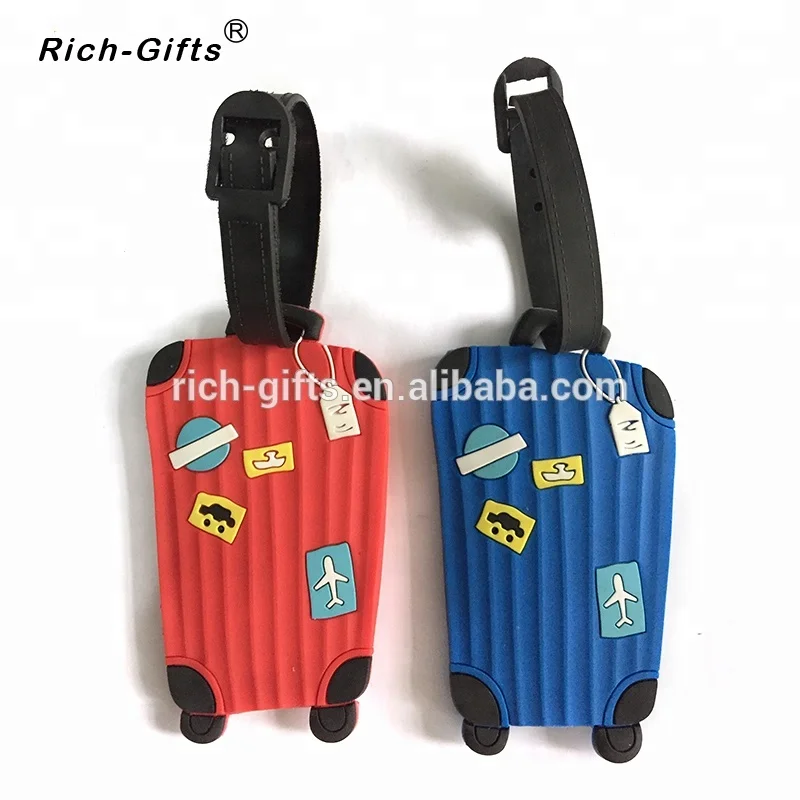 Customized 3D cartoon bus LOGO PVC luggage tags for ssouvenir Travler(RL-0010)