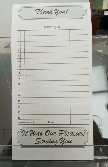 
restaurant guest check carbonless paper book printing CT-G4900SP 