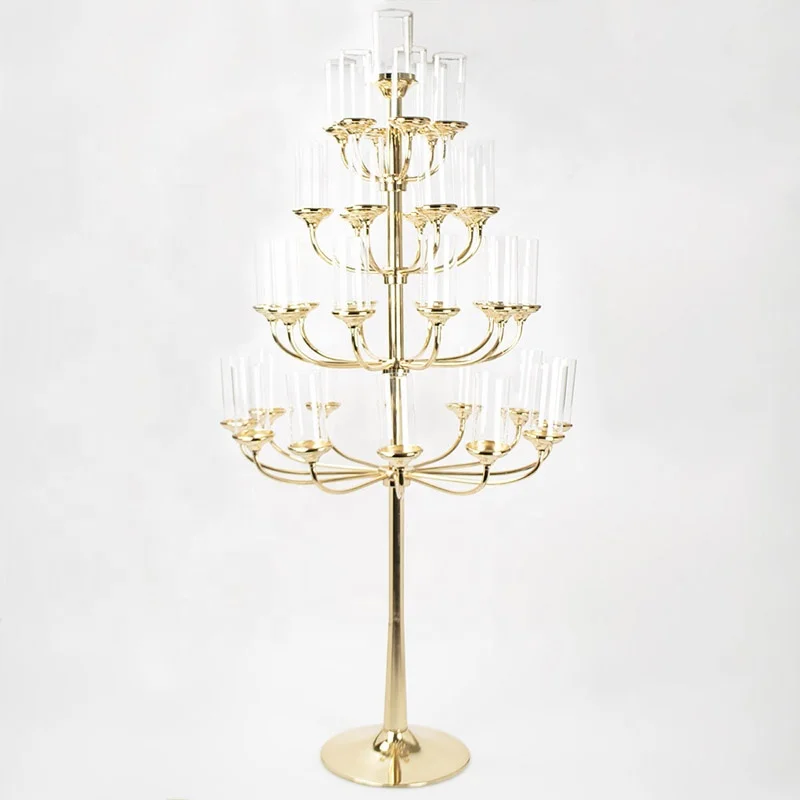 Rose Gold 100cm Tall Flat Pack Wedding Table Decorations Tall Metal Centerpiece Stands