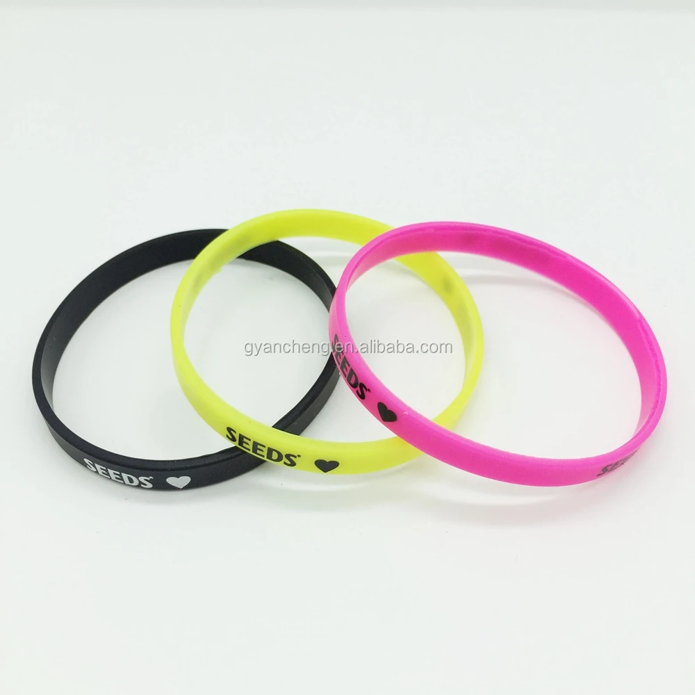Печать логотипа Силиконовый Браслет Цвет Силиконовые Браслеты